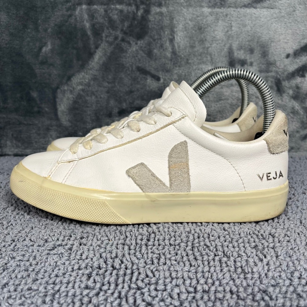 Veja Esplar White Leather Suede Low Top Sneakers Womens Size 7 EUR 38
